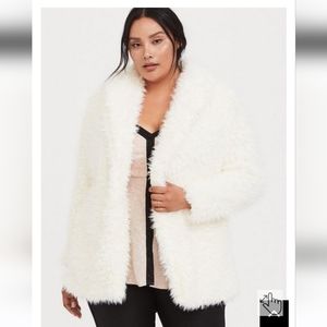 Torrid Teddy Bear Faux Fur Drape Front Jacket. Size 2x